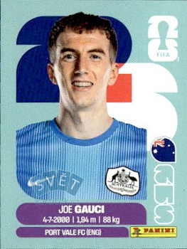Joe Gauci Australia samolepka Panini World Cup 2026 #AUS3