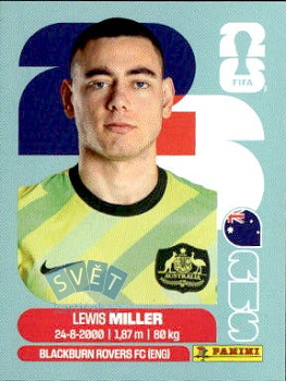 Lewis Miller Australia samolepka Panini World Cup 2026 #AUS9