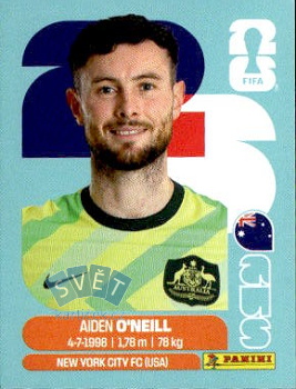 Aiden O'Neill Australia samolepka Panini World Cup 2026 #AUS14