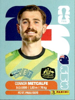 Connor Metcalfe Australia samolepka Panini World Cup 2026 #AUS15