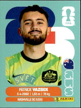 Patrick Yazbek Australia samolepka Panini World Cup 2026 #AUS16