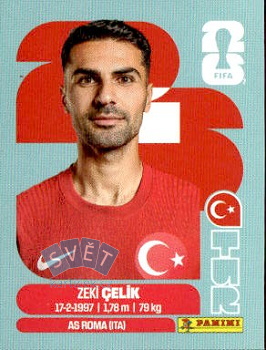 Zeki Celik Turkey samolepka Panini World Cup 2026 #TUR4