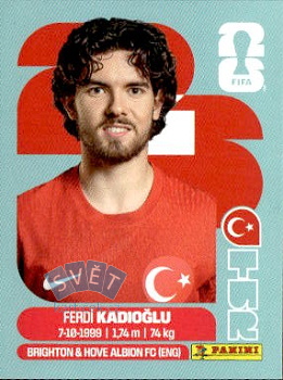 Ferdi Kadioglu Turkey samolepka Panini World Cup 2026 #TUR8