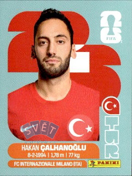 Hakan Calhanoglu Turkey samolepka Panini World Cup 2026 #TUR11