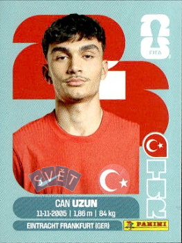 Can Uzun Turkey samolepka Panini World Cup 2026 #TUR17