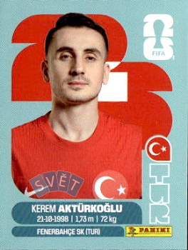 Kerem Akturkoglu Turkey samolepka Panini World Cup 2026 #TUR19