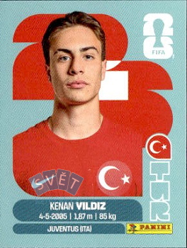 Kenan Yildiz Turkey samolepka Panini World Cup 2026 #TUR20