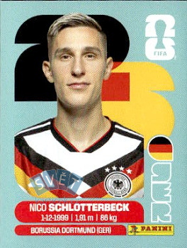 Nico Schlotterbeck Germany samolepka Panini World Cup 2026 #GER5
