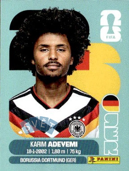 Karim Adeyemi Germany samolepka Panini World Cup 2026 #GER19
