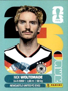 Nick Woltemade Germany samolepka Panini World Cup 2026 #GER20
