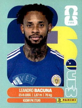 Leandro Bacuna Curacao samolepka Panini World Cup 2026 #CUW12