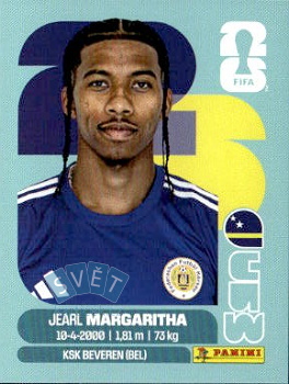 Jearl Margaritha Curacao samolepka Panini World Cup 2026 #CUW16