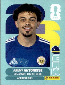 Jeremy Antonisse Curacao samolepka Panini World Cup 2026 #CUW18