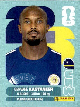 Gervane Kastaneer Curacao samolepka Panini World Cup 2026 #CUW19
