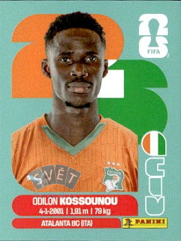 Odilon Kossounou Cote D'Ivoire samolepka Panini World Cup 2026 #CIV5