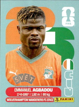 Emmanuel Agbadou Cote D'Ivoire samolepka Panini World Cup 2026 #CIV8