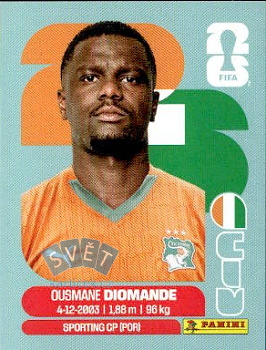 Ousmane Diomande Cote D'Ivoire samolepka Panini World Cup 2026 #CIV9