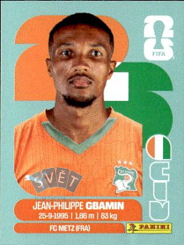Jean-Philippe Gbamin Cote D'Ivoire samolepka Panini World Cup 2026 #CIV14