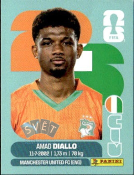 Amad Diallo Cote D'Ivoire samolepka Panini World Cup 2026 #CIV15