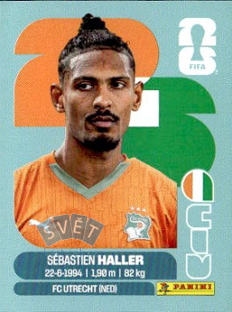 Sebastien Haller Cote D'Ivoire samolepka Panini World Cup 2026 #CIV16