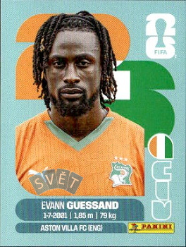 Evann Guessand Cote D'Ivoire samolepka Panini World Cup 2026 #CIV19