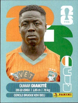 Oumar Diakite Cote D'Ivoire samolepka Panini World Cup 2026 #CIV20