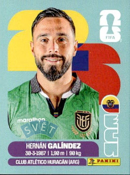 Hernan Galindez Ecuador samolepka Panini World Cup 2026 #ECU2