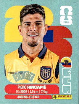 Piero Hincapie Ecuador samolepka Panini World Cup 2026 #ECU4