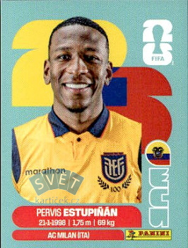 Pervis Estupinan Ecuador samolepka Panini World Cup 2026 #ECU5