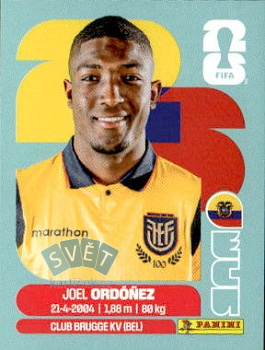 Joel Ordonez Ecuador samolepka Panini World Cup 2026 #ECU8