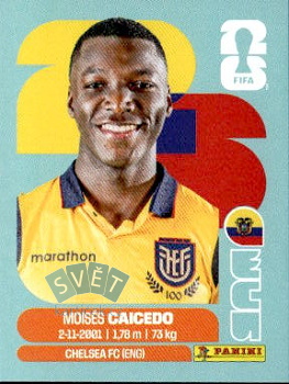 Moises Caicedo Ecuador samolepka Panini World Cup 2026 #ECU9