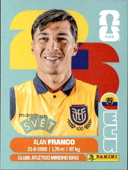 Alan Franco Ecuador samolepka Panini World Cup 2026 #ECU10