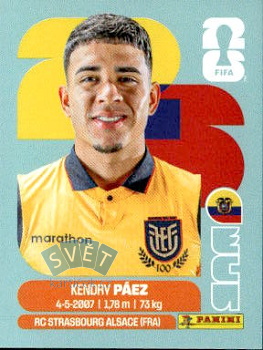 Kendry Paez Ecuador samolepka Panini World Cup 2026 #ECU11