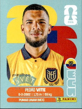 Pedro Vite Ecuador samolepka Panini World Cup 2026 #ECU12