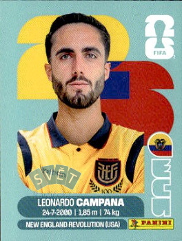 Leonardo Campana Ecuador samolepka Panini World Cup 2026 #ECU15