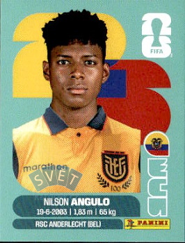 Nilson Angulo Ecuador samolepka Panini World Cup 2026 #ECU17