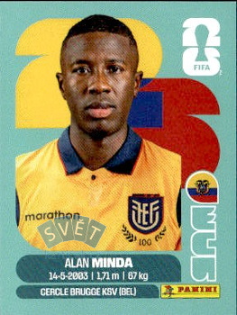 Alan Minda Ecuador samolepka Panini World Cup 2026 #ECU18