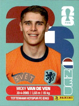 Micky van de Ven Netherlands samolepka Panini World Cup 2026 #NED4