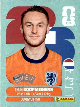 Teun Koopmeiners Netherlands samolepka Panini World Cup 2026 #NED12