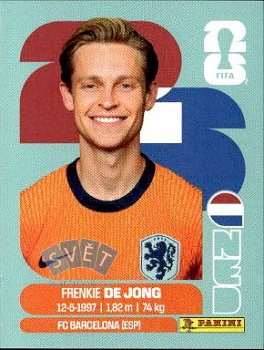 Frenkie de Jong Netherlands samolepka Panini World Cup 2026 #NED14