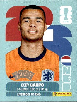 Cody Gakpo Netherlands samolepka Panini World Cup 2026 #NED20