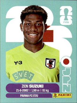 Zion Suzuki Japan samolepka Panini World Cup 2026 #JPN2