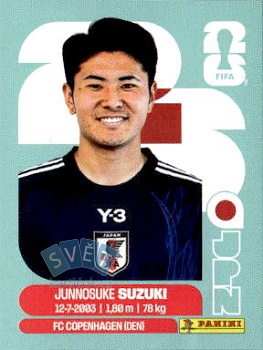 Junnosuke Suzuki Japan samolepka Panini World Cup 2026 #JPN5