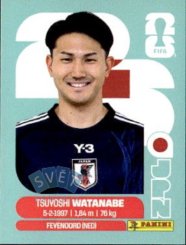 Tsuyoshi Watanabe Japan samolepka Panini World Cup 2026 #JPN7