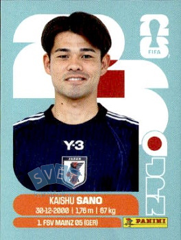 Kaishu Sano Japan samolepka Panini World Cup 2026 #JPN8
