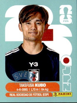 Takefusa Kubo Japan samolepka Panini World Cup 2026 #JPN12