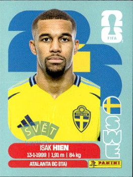 Isak Hien Sweden samolepka Panini World Cup 2026 #SWE3