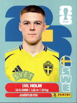 Emil Holm Sweden samolepka Panini World Cup 2026 #SWE5