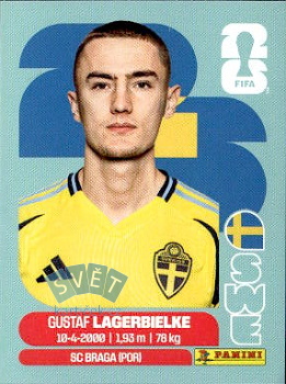 Gustaf Lagerbielke Sweden samolepka Panini World Cup 2026 #SWE7