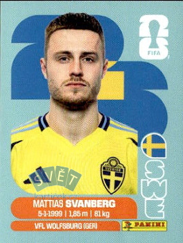 Mattias Svanberg Sweden samolepka Panini World Cup 2026 #SWE12